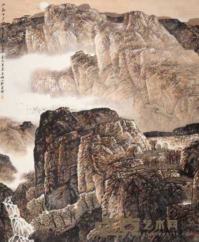 李明 2001年作 山水 镜心 168×139cm